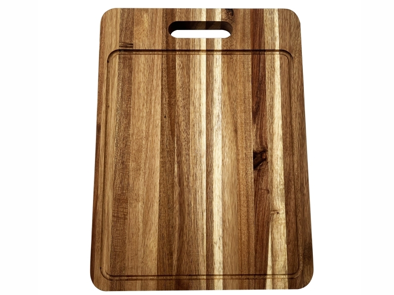 Premium Acacia Wood Cutting Board with Juice Groove and Handle